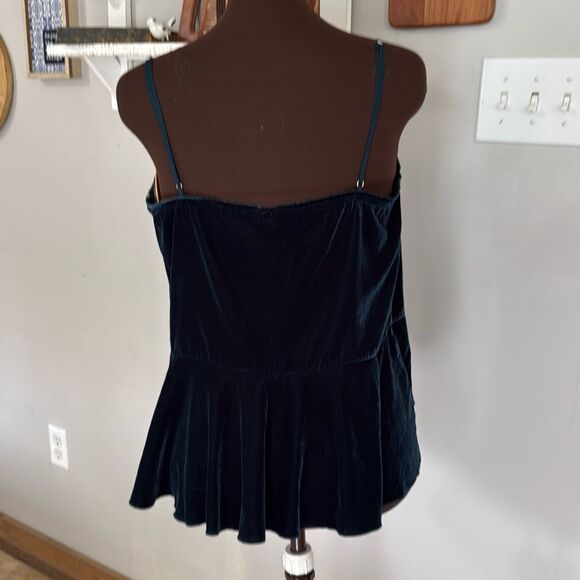 Intimately free people velvet spaghetti strap tank top size large hunter green w - Picture 4 of 8